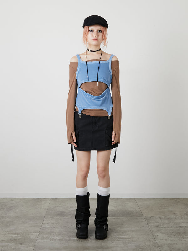 LAYRED TANK SELEEVE / BLUE