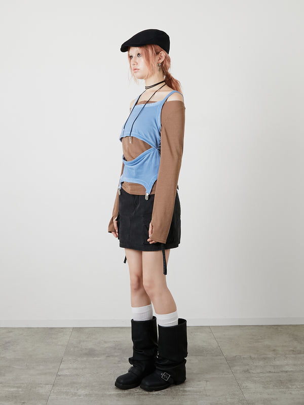 LAYRED TANK SELEEVE / BLUE