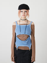LAYRED TANK SELEEVE / BLUE