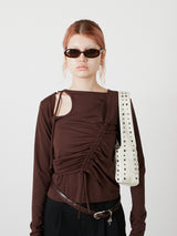 BUSTIER SET TOPS / BROWN