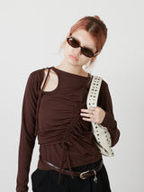 BUSTIER SET TOPS / BROWN