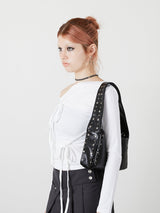 ONE SHOULDER RIBBON TOPS / WHITE