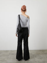POCKET FLARE PANTS / BLACK
