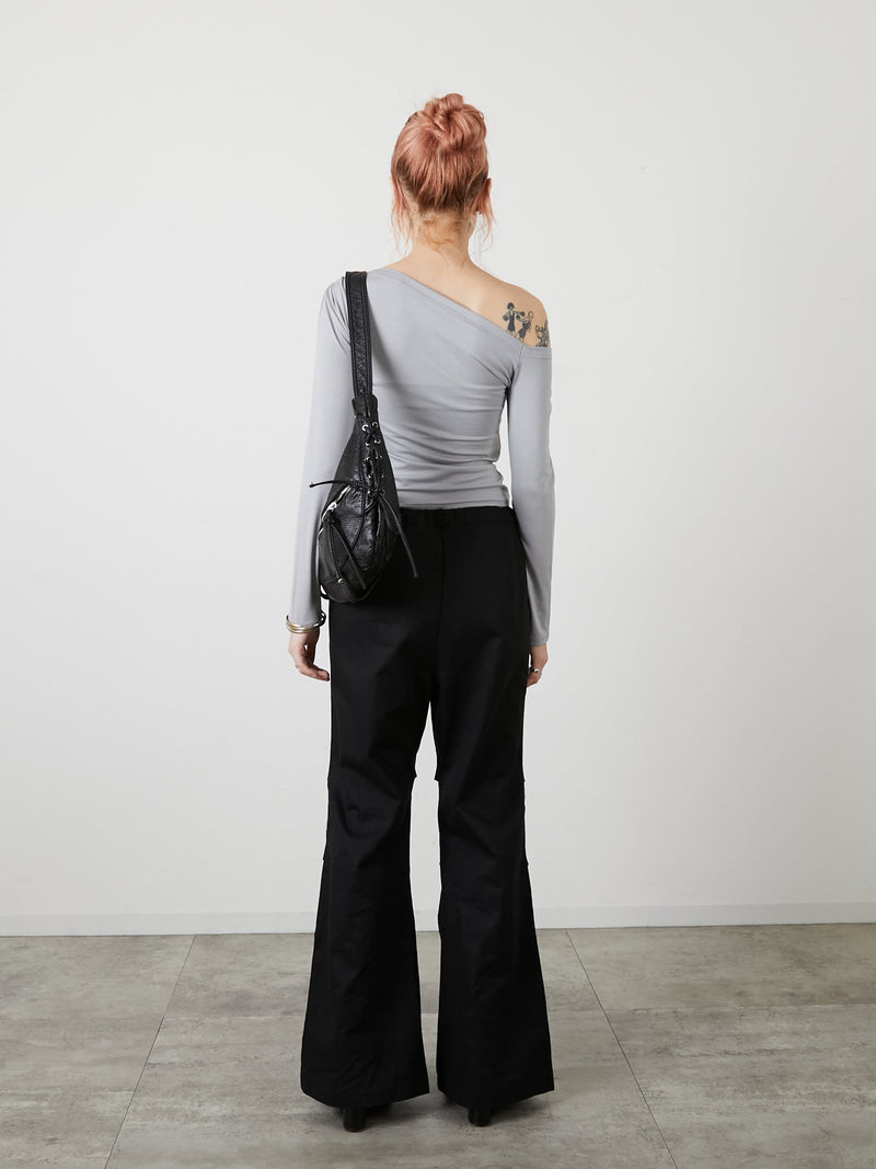 POCKET FLARE PANTS / BLACK