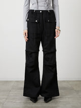 POCKET FLARE PANTS / BLACK