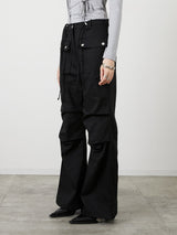 POCKET FLARE PANTS / BLACK