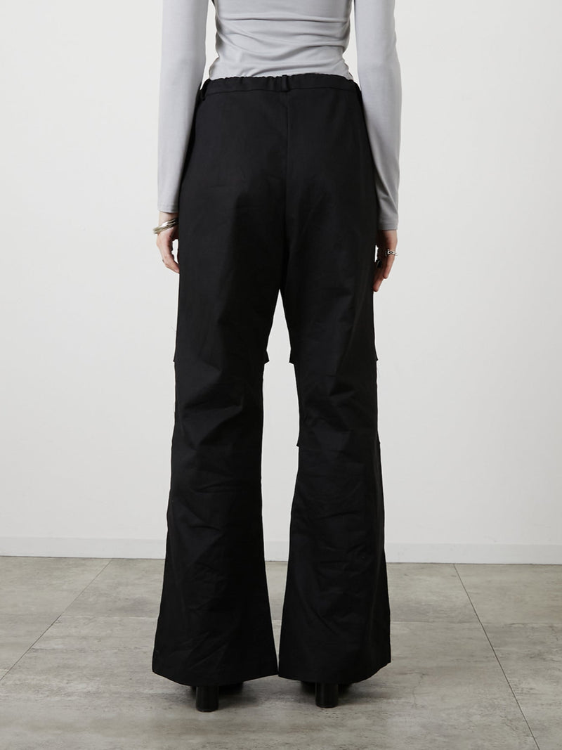 POCKET FLARE PANTS / BLACK