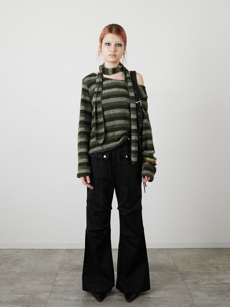 POCKET FLARE PANTS / BLACK