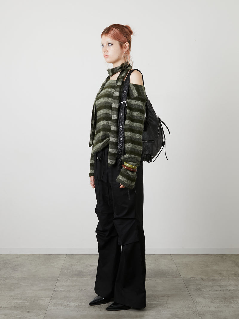 POCKET FLARE PANTS / BLACK