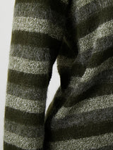 MUFFLER SET BORDER KNIT / KHAKI