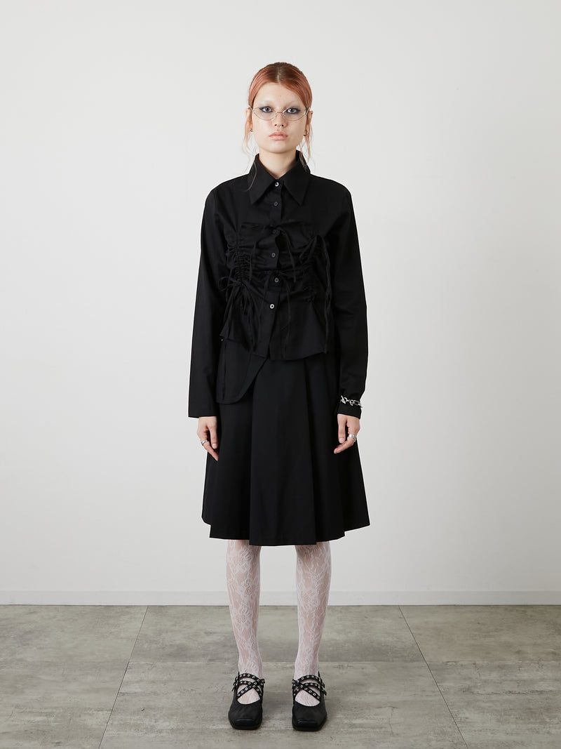 RIBBON SHIRT / BLACK
