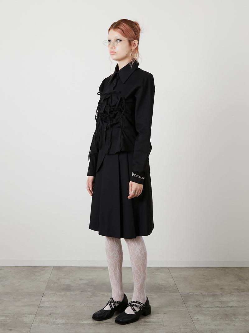 RIBBON SHIRT / BLACK