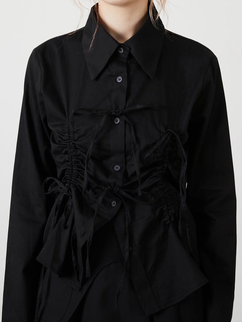 RIBBON SHIRT / BLACK