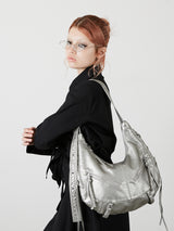 EYELET HAND BAG / SILVER