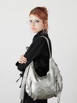 EYELET HAND BAG / SILVER