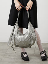EYELET HAND BAG / SILVER