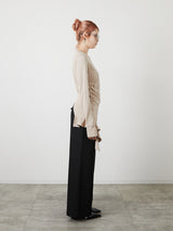 ASYMMETRY FRILL TOPS / BEIGE