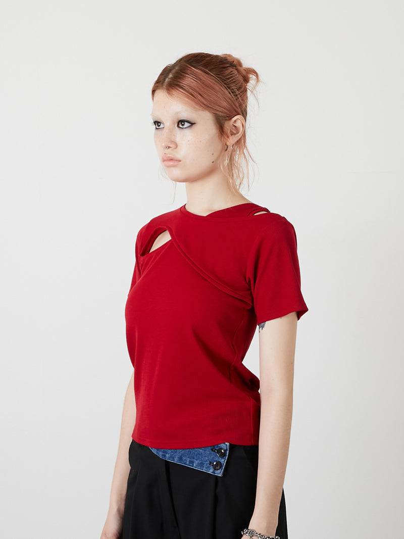 DESIGN OPEN TEE / RED