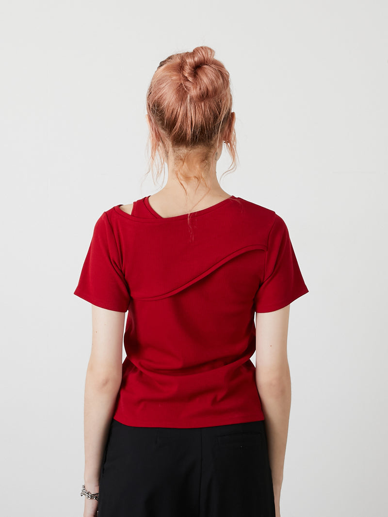 DESIGN OPEN TEE / RED