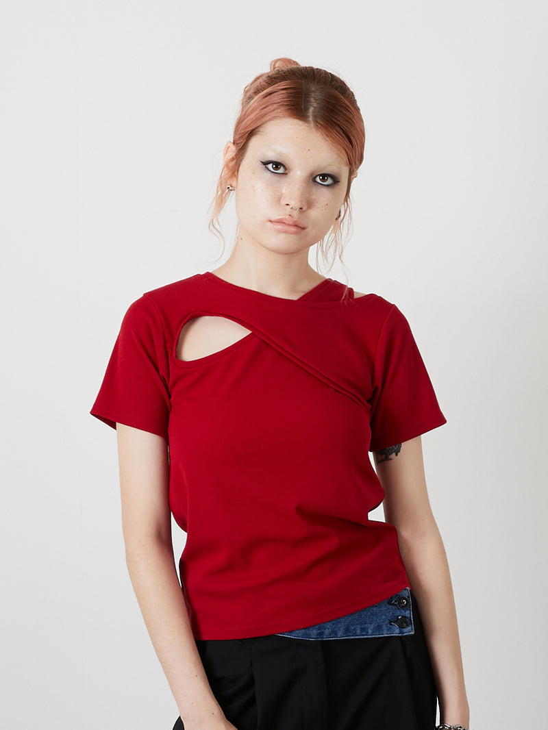DESIGN OPEN TEE / RED