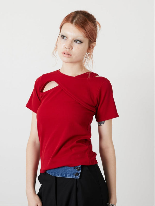 DESIGN OPEN TEE / RED