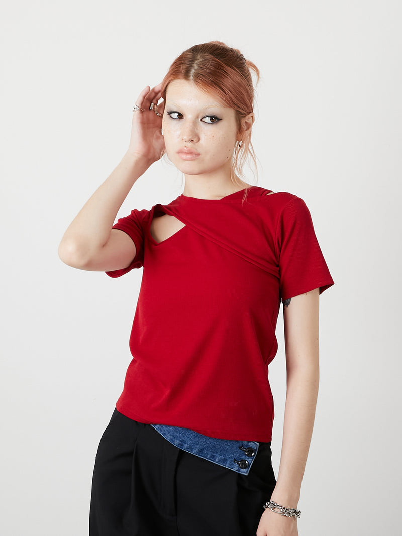 DESIGN OPEN TEE / RED