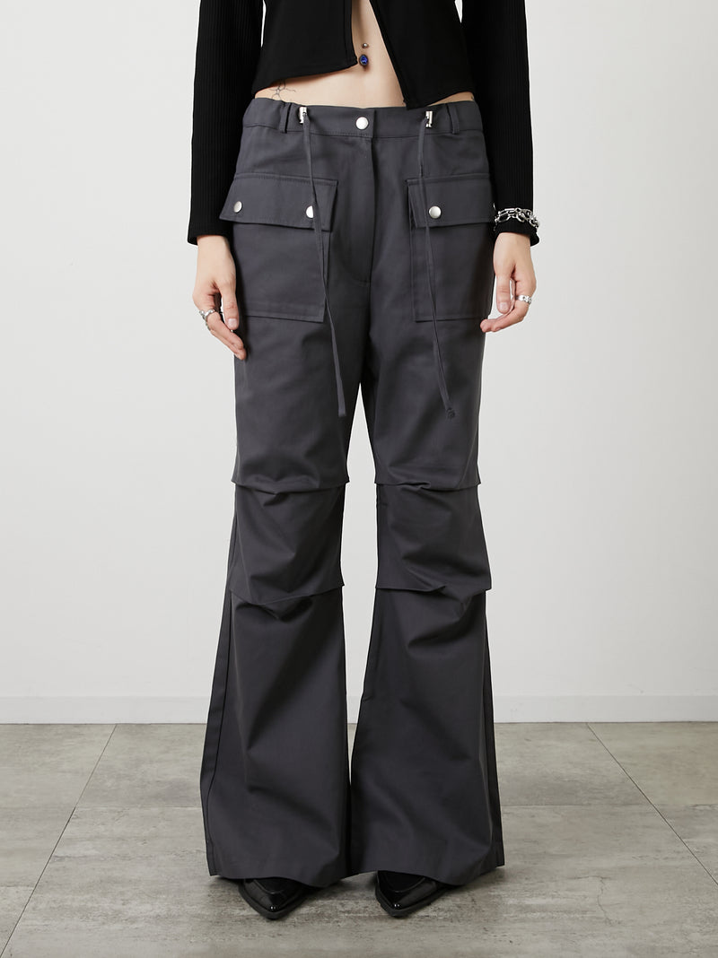 POCKET FLARE PANTS / CHARCOAL GRAY