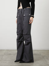 POCKET FLARE PANTS / CHARCOAL GRAY