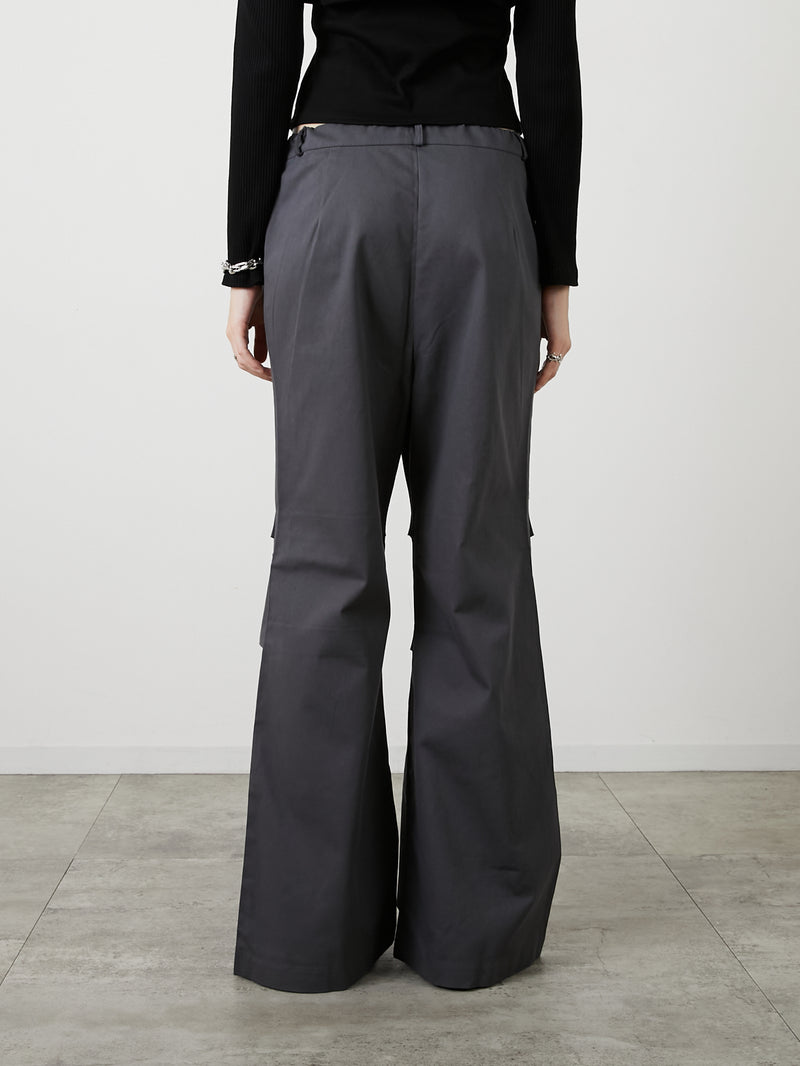 POCKET FLARE PANTS / CHARCOAL GRAY