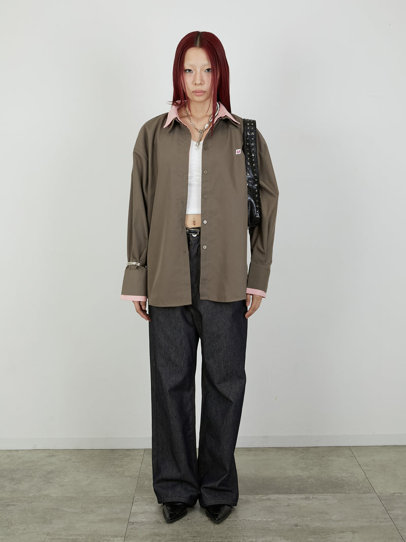 【Heart by led.】LAYERED LIKE SHIRT / BROWN