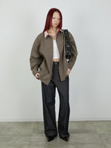 【Heart by led.】LAYERED LIKE SHIRT / BROWN