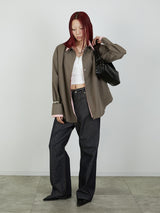 【Heart by led.】LAYERED LIKE SHIRT / BROWN