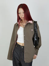 【Heart by led.】LAYERED LIKE SHIRT / BROWN