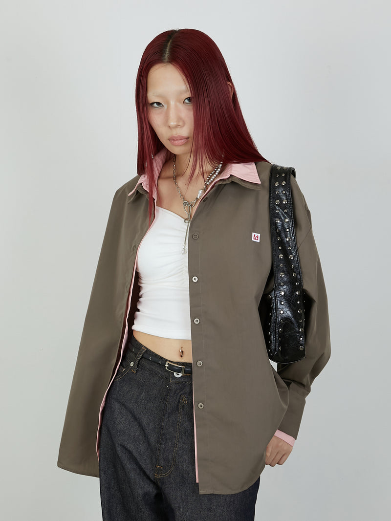 【Heart by led.】LAYERED LIKE SHIRT / BROWN