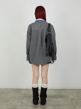 【Heart by led.】LAYERED LIKE SHIRT / CHARCOAL GRAY