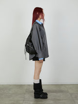 【Heart by led.】LAYERED LIKE SHIRT / CHARCOAL GRAY
