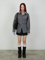 【Heart by led.】LAYERED LIKE SHIRT / CHARCOAL GRAY