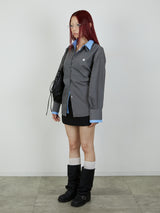 【Heart by led.】LAYERED LIKE SHIRT / CHARCOAL GRAY
