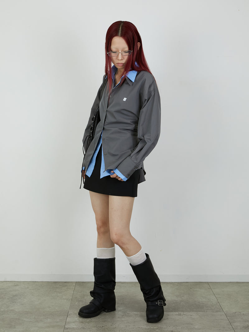 【Heart by led.】LAYERED LIKE SHIRT / CHARCOAL GRAY
