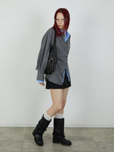 【Heart by led.】LAYERED LIKE SHIRT / CHARCOAL GRAY