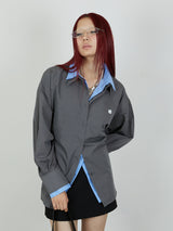【Heart by led.】LAYERED LIKE SHIRT / CHARCOAL GRAY
