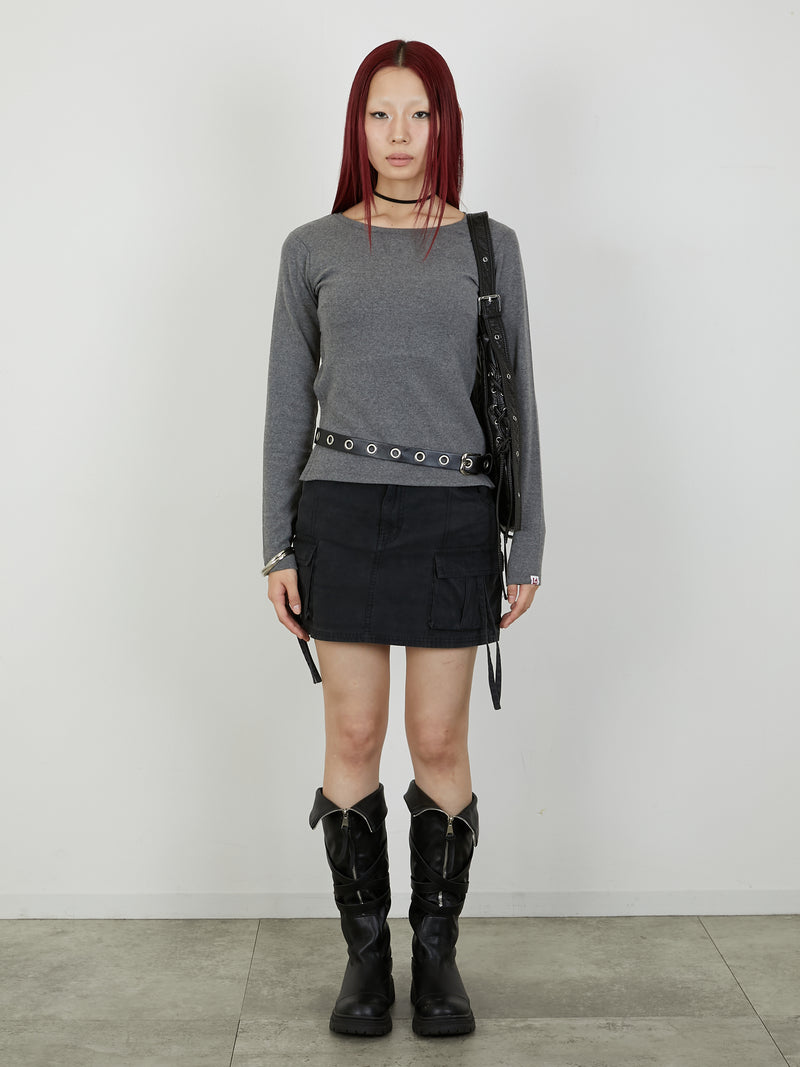 【Heart by led.】SIDE HOOK TOPS / GRAY