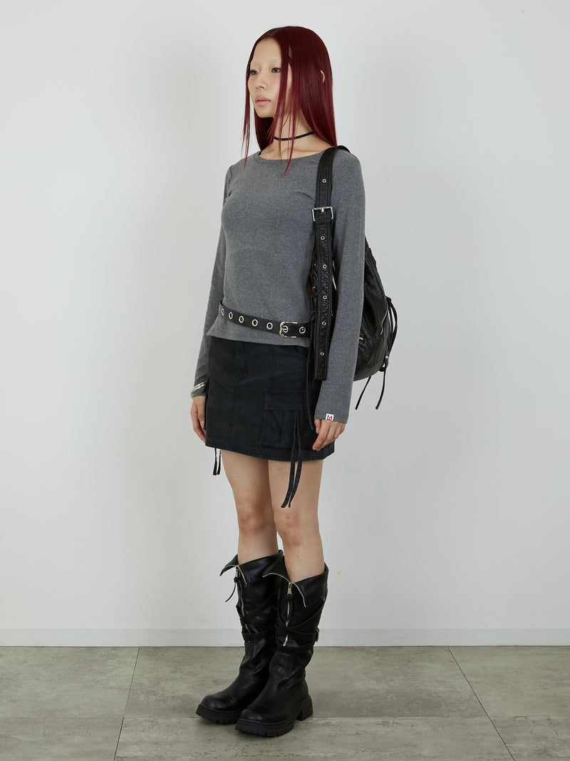 【Heart by led.】SIDE HOOK TOPS / GRAY