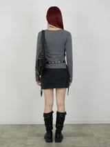 【Heart by led.】SIDE HOOK TOPS / GRAY