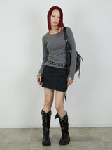【Heart by led.】SIDE HOOK TOPS / GRAY
