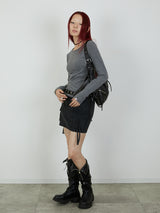 【Heart by led.】SIDE HOOK TOPS / GRAY