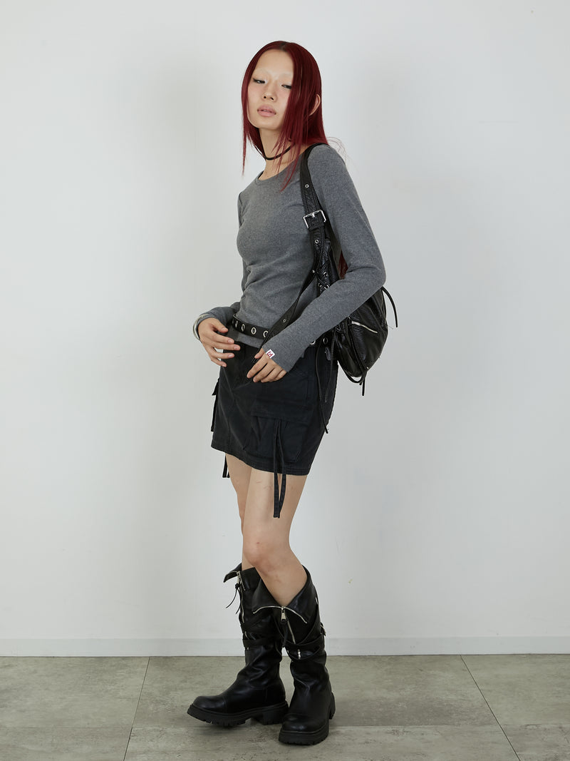 【Heart by led.】SIDE HOOK TOPS / GRAY