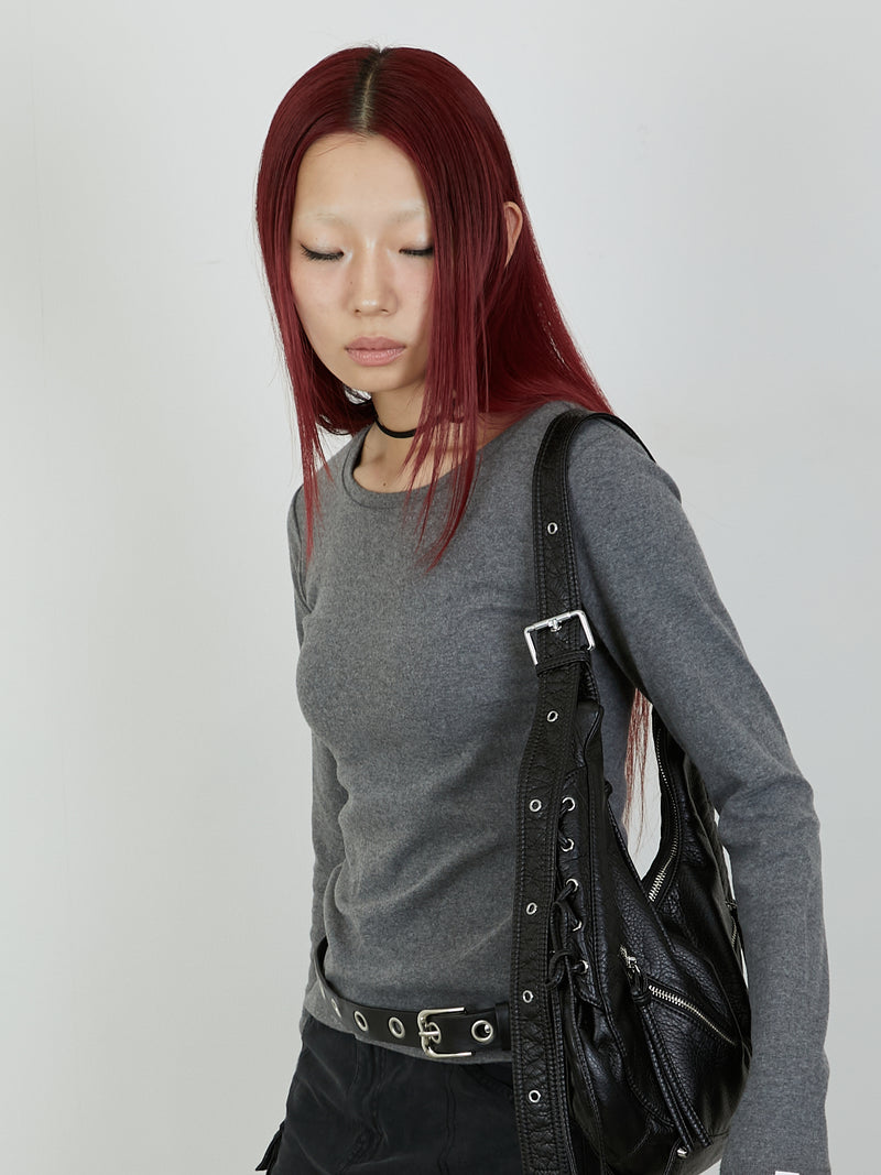 【Heart by led.】SIDE HOOK TOPS / GRAY