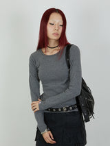 【Heart by led.】SIDE HOOK TOPS / GRAY