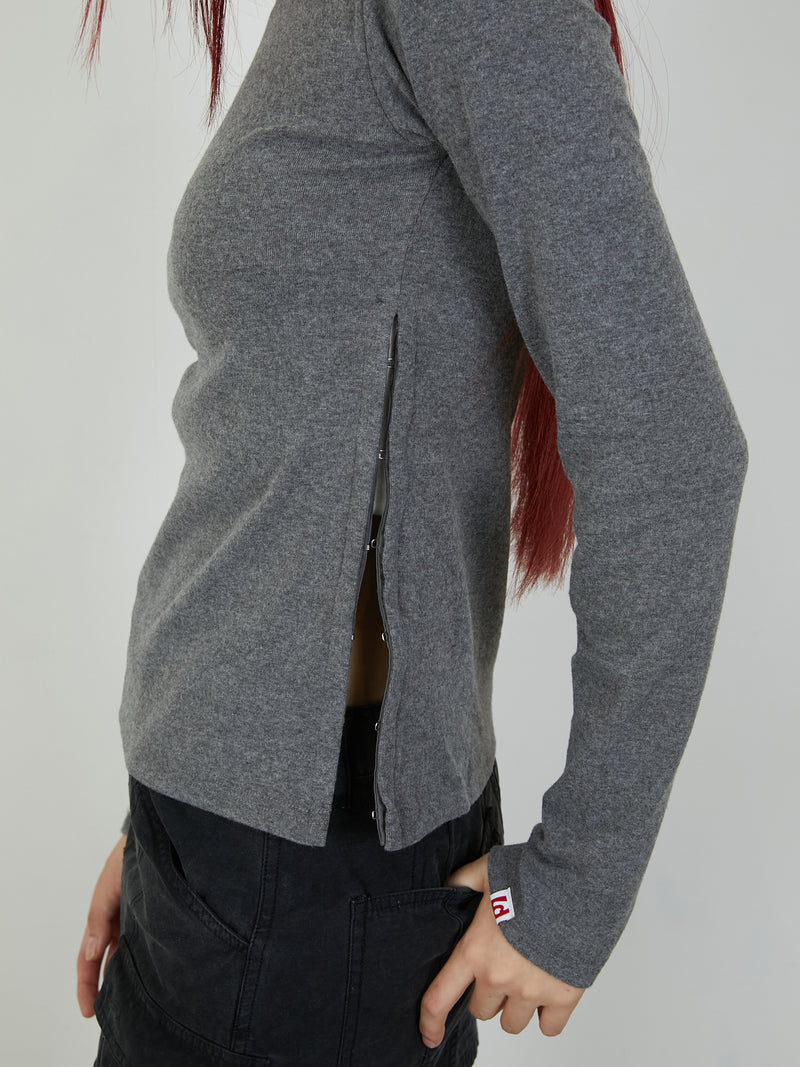【Heart by led.】SIDE HOOK TOPS / GRAY